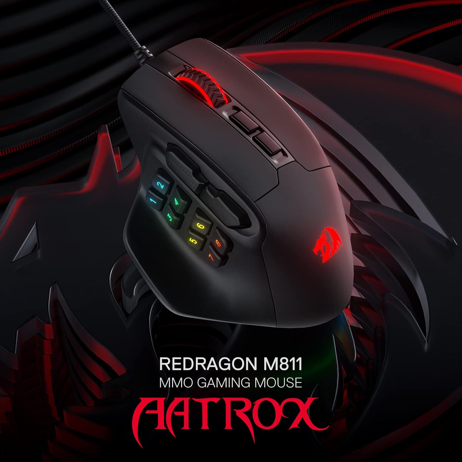 Redragon M811 Wired RGB MMO Gaming Mouse 10000 DPI Remapping Keys - Image 2