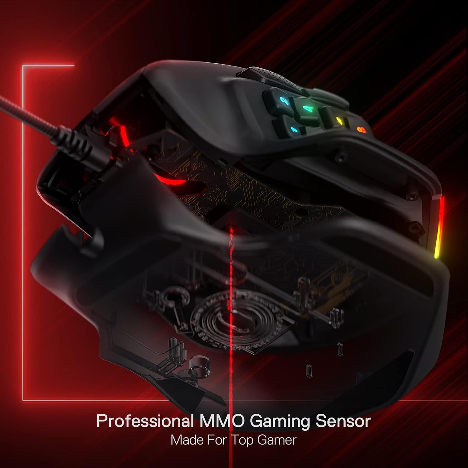 Redragon M811 Wired RGB MMO Gaming Mouse 10000 DPI Remapping Keys - Image 4