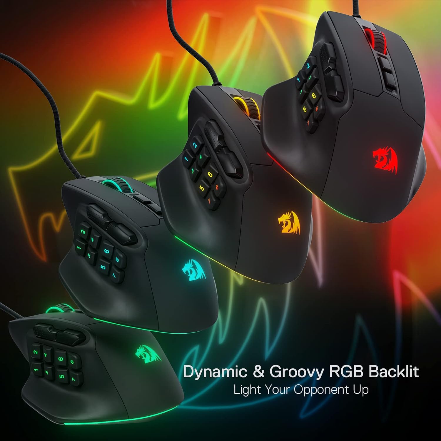 Redragon M811 Wired RGB MMO Gaming Mouse 10000 DPI Remapping Keys - Image 7